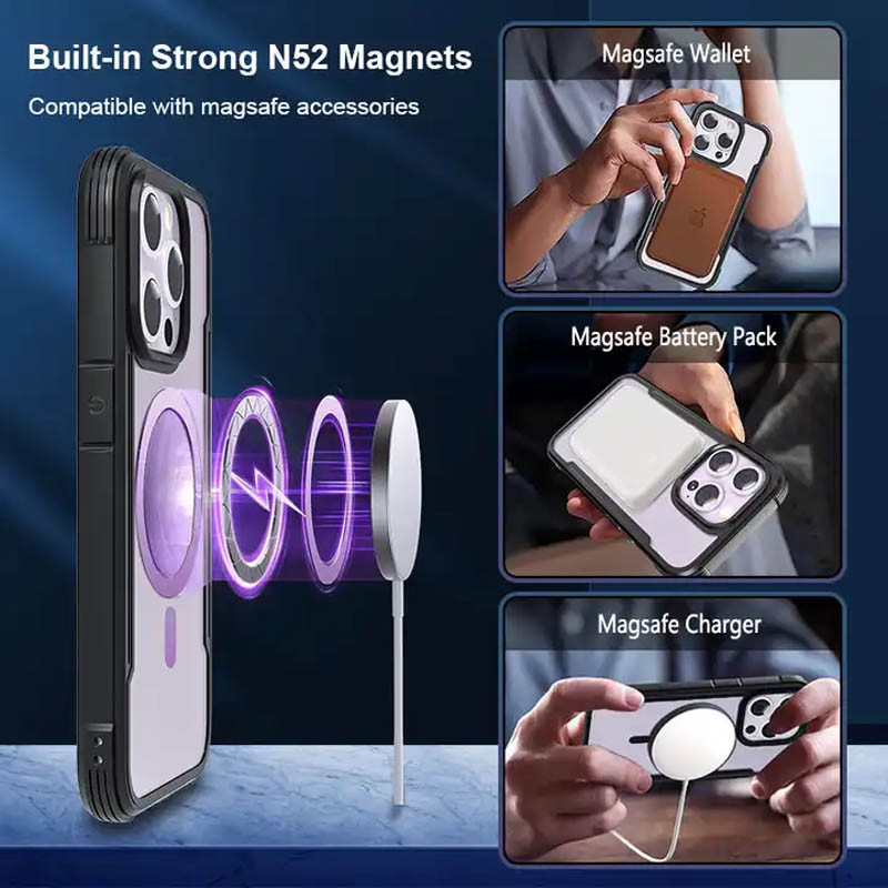 TPU+PC чехол Defense Clear with MagSafe для Apple iPhone 15 Pro (6.1") Херсон - изображение 4