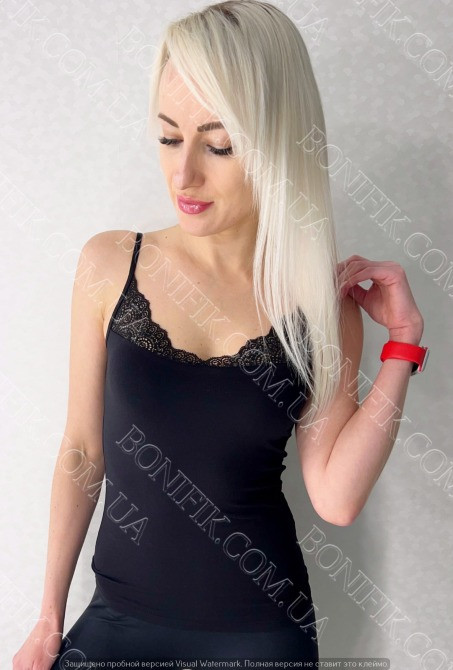 Женская чорная бельевая майка с кружевом TM "ELLEN" (арт. LVSM 401/06/02) Кривой Рог - изображение 3