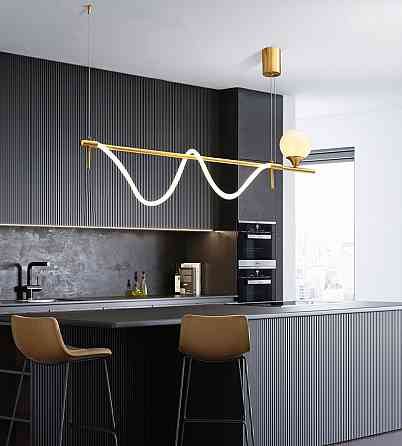 Люстра стельова LED MBJ8-1200-k Латунь 40-122х30х120 см. Київ