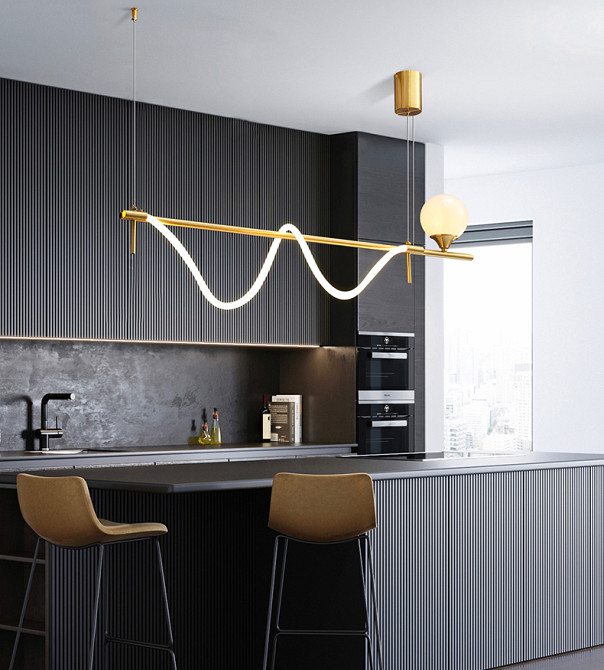 Люстра стельова LED MBJ8-1200-k Латунь 40-122х30х120 см. Київ - зображення 1