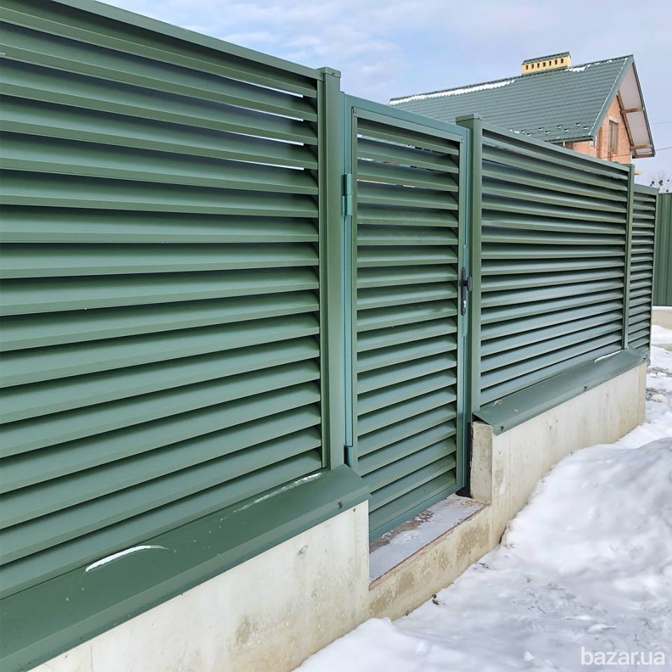 Сучасний металевий паркан - огорожа Жалюзі від виробника Берегово - изображение 8