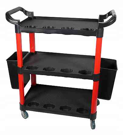 Тележка инструментальная пластиковая (3 открытые полки,2 навесных ящика) (SF6006) G.I. KRAFT GI37105 Харків