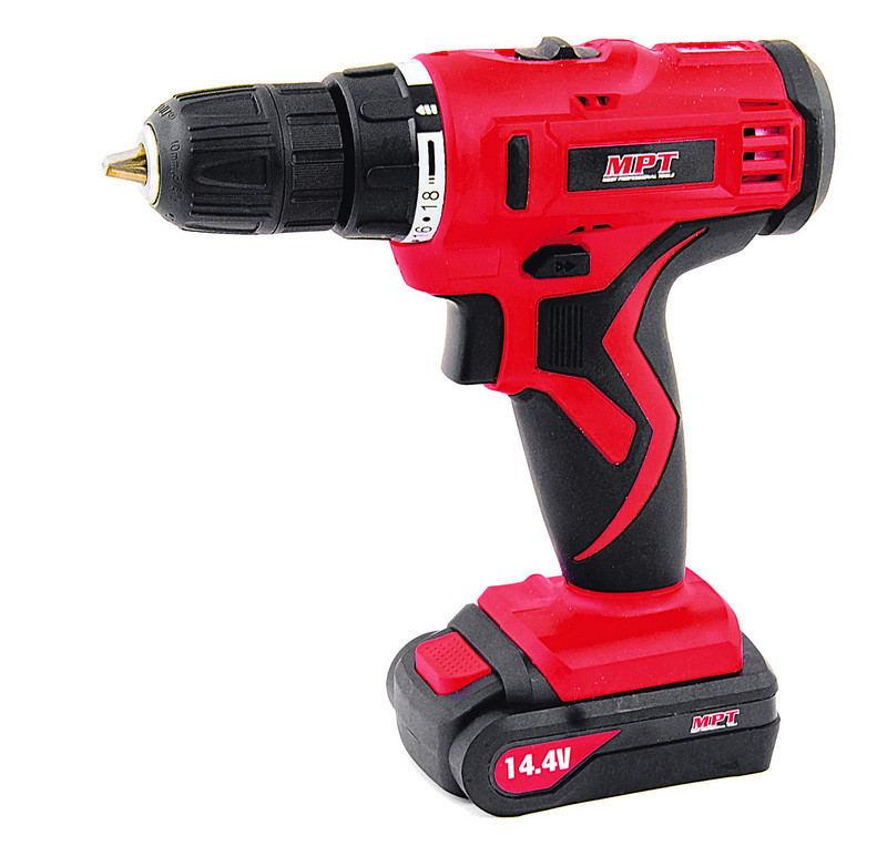 Дрель-шуруповерт аккумуляторная MPT 14.4 V Li-ion 1.3 Ач 2 скорости 0-400/1450 об/мин 10 мм 2 АКБ ке Харків - зображення 1