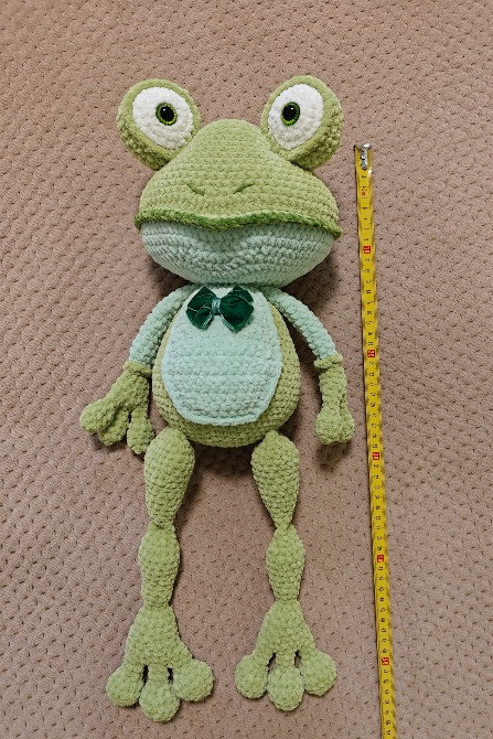 Жабка зелена велика 52 см м'яка в'язана іграшка сувенір ручна робота hand made Нововолинськ - зображення 4