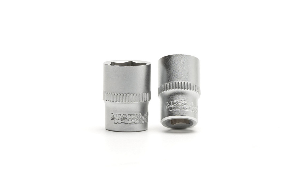 Набор головок торцевых MASTERTOOL 6-гранных 1/4" 4–13 мм L 25 мм CrV 10 шт 78-1410 Харків - зображення 5