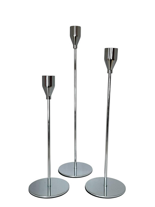 Подсвечники высокие Leeseph 3шт серебро MV036 Одеса - зображення 4