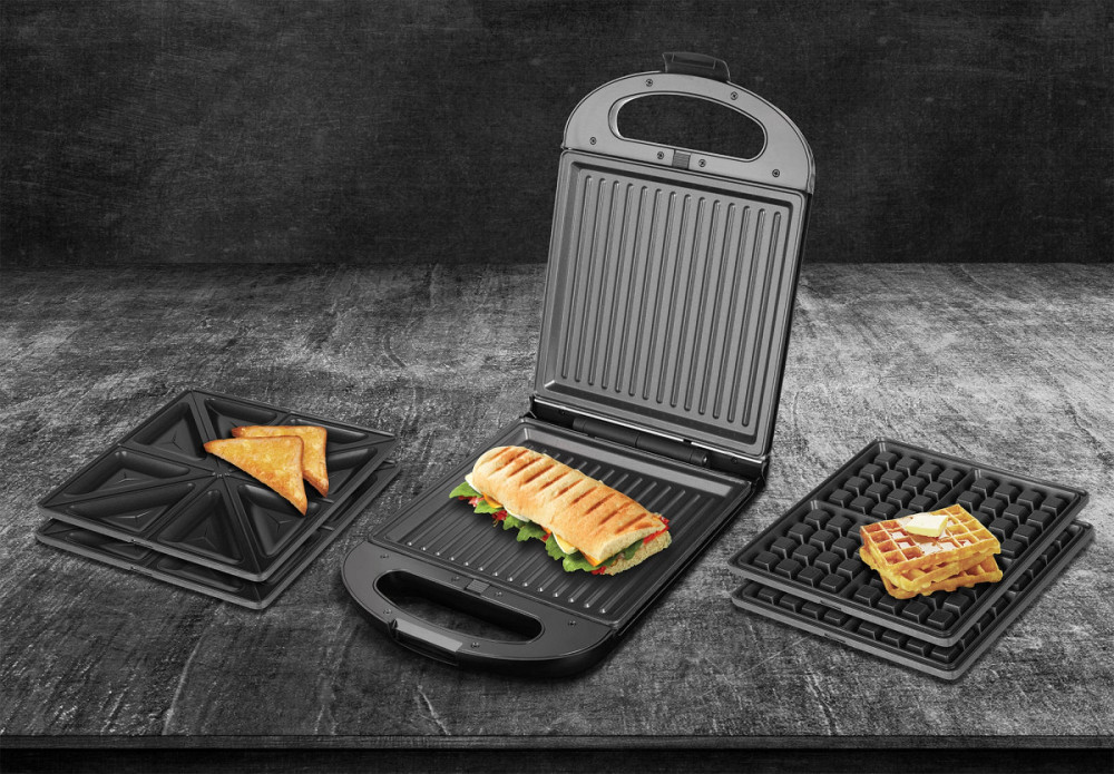 Бутербродница ECG S 4310 QUATTRE 1200 Вт черная Київ - зображення 10