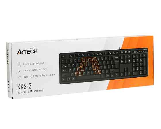 Клавиатура компьютерная проводная A4Tech KKS-3USB(Black) черная Київ