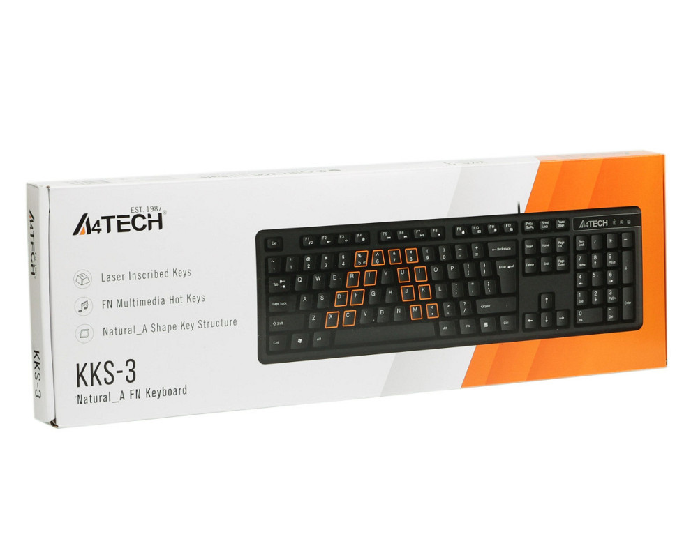 Клавиатура компьютерная проводная A4Tech KKS-3USB(Black) черная Київ - зображення 5