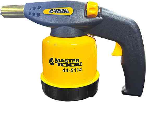 Лампа газовая паяльная MASTERTOOL пьезоподжиг Ø 20 мм/1300°С 1.3 кВт 94.6 г/час 44-5114 Харків