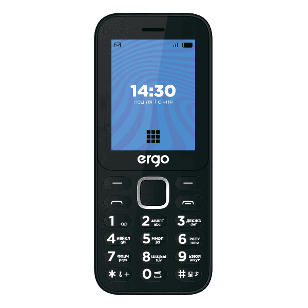Телефон ERGO E241 Black Харків - зображення 1