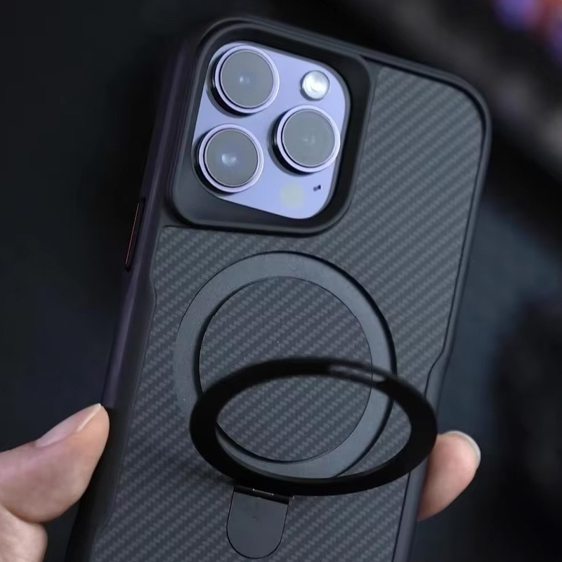 TPU+PC чехол Metal Buttons with MagSafe Carbon Ring для Apple iPhone 14 Pro Max (6.7") Херсон - зображення 3