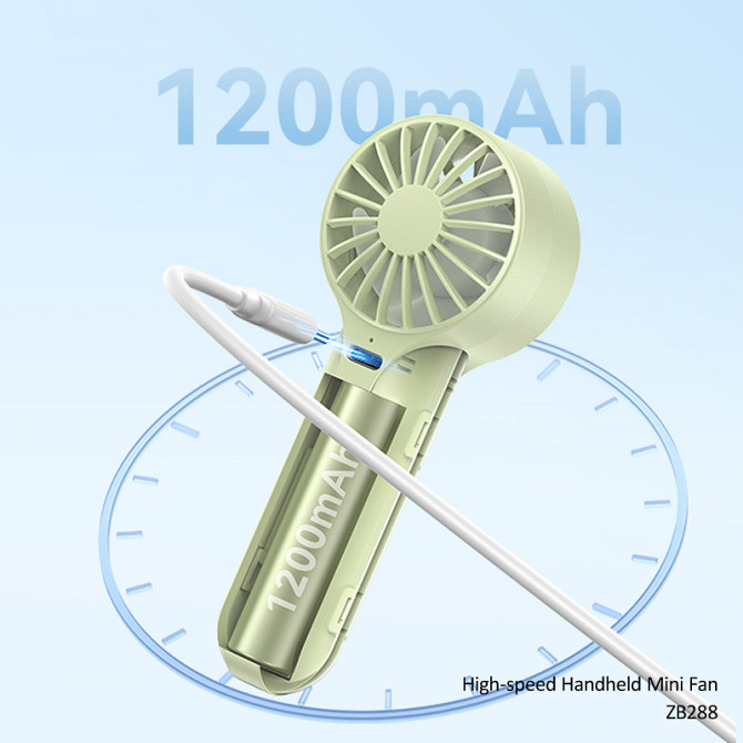 Портативный вентилятор Usams ZB288 Handheld mini fan 1200 mAh Херсон - изображение 5
