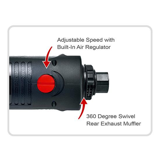 Пневмодрель реверсивная 3/8" (4000об/мин; самозажимной патрон)  TOPTUL KAQC1240 Харків - зображення 2