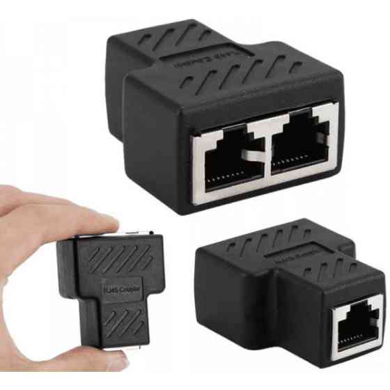 DM З'єднувач мережевих роз'ємів RJ45 - 2*RJ45 2/1 Black Харьков