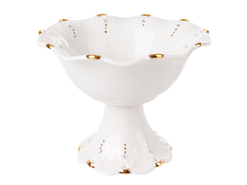 Фруктівниця на ніжці Lefard 946-010 15.5 см біла Київ - зображення 1
