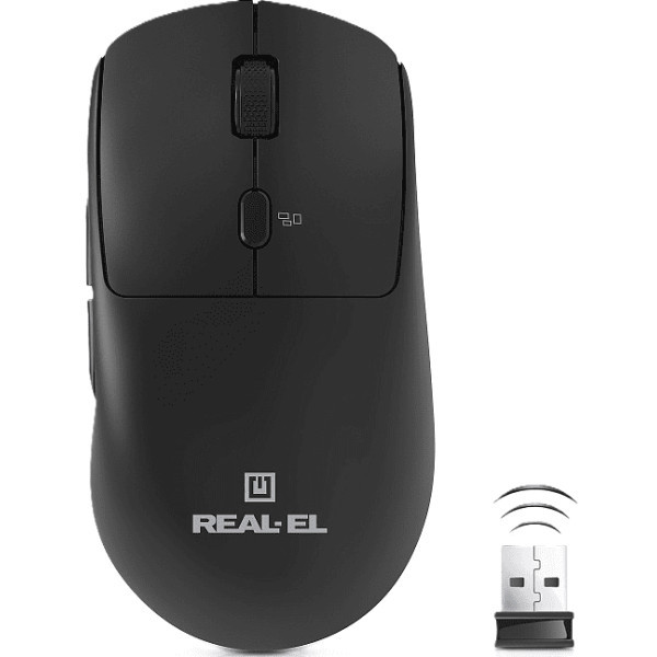 Мишка REAL-EL RM-355W Black (EL123200054) Харків - зображення 2