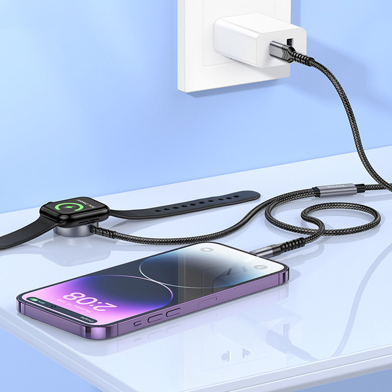 БЗУ Hoco CW54 2in1 for Apple Watch + Type-C / Lightning Херсон - зображення 5
