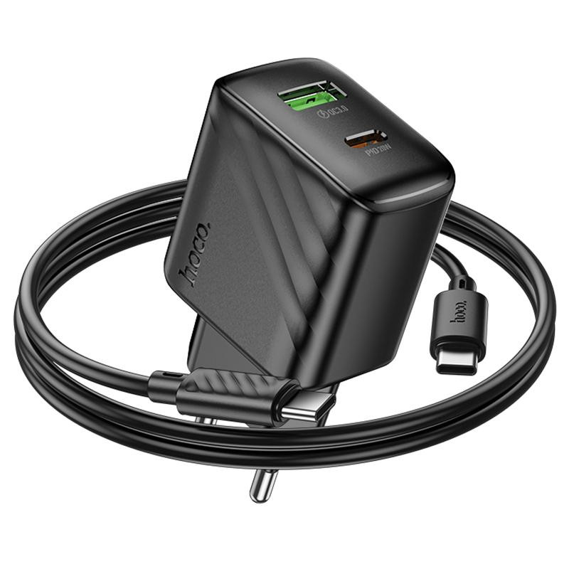 СЗУ Hoco CS25A Rico PD20W+QC3.0 (1USB-A/1C) + кабель Type-C to Type-C Херсон - зображення 2