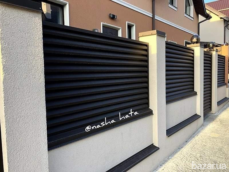 Стильний металевий паркан - огорожа Жалюзі від виробника Наша Хата Рівне - зображення 3