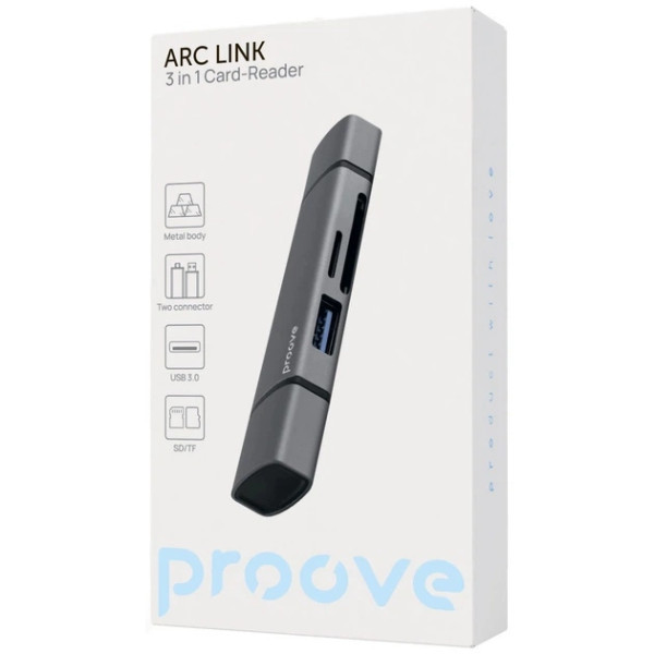 ArmorStandart Кардрідер Proove Arc Link 3 in 1 (USB3.0+SD Card+MicroSD) Silver (HBAL00210014) Харків - зображення 2