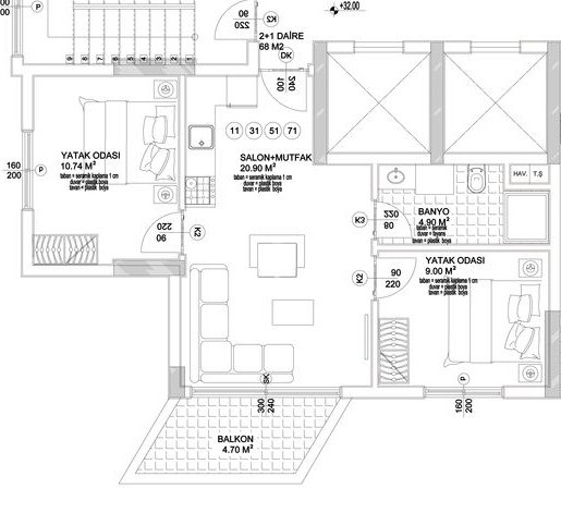 Продам квартиру, Авссаллар, 2+1, 50.24м Дніпро - зображення 1