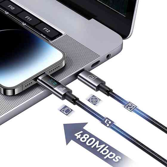 Дата кабель USAMS US-SJ672 Digital Display Sufeng Ser. Type-C to Lightning 30W (1.2m) Херсон