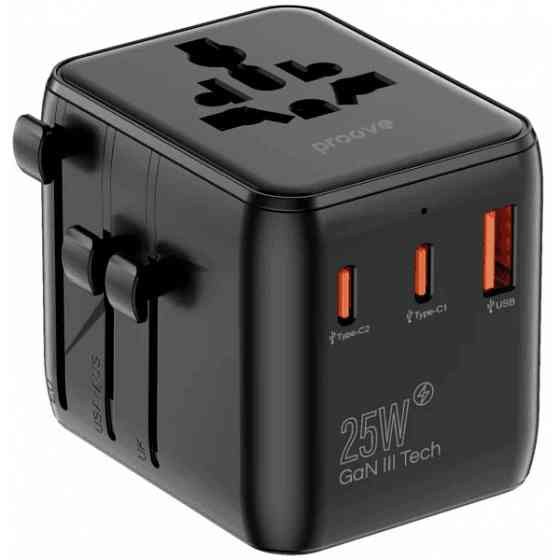 Мережевий перехідник Proove Trip 25W Black (TATL25310001) Харків
