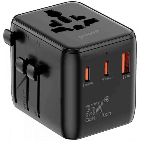 Мережевий перехідник Proove Trip 25W Black (TATL25310001) Харків - зображення 3
