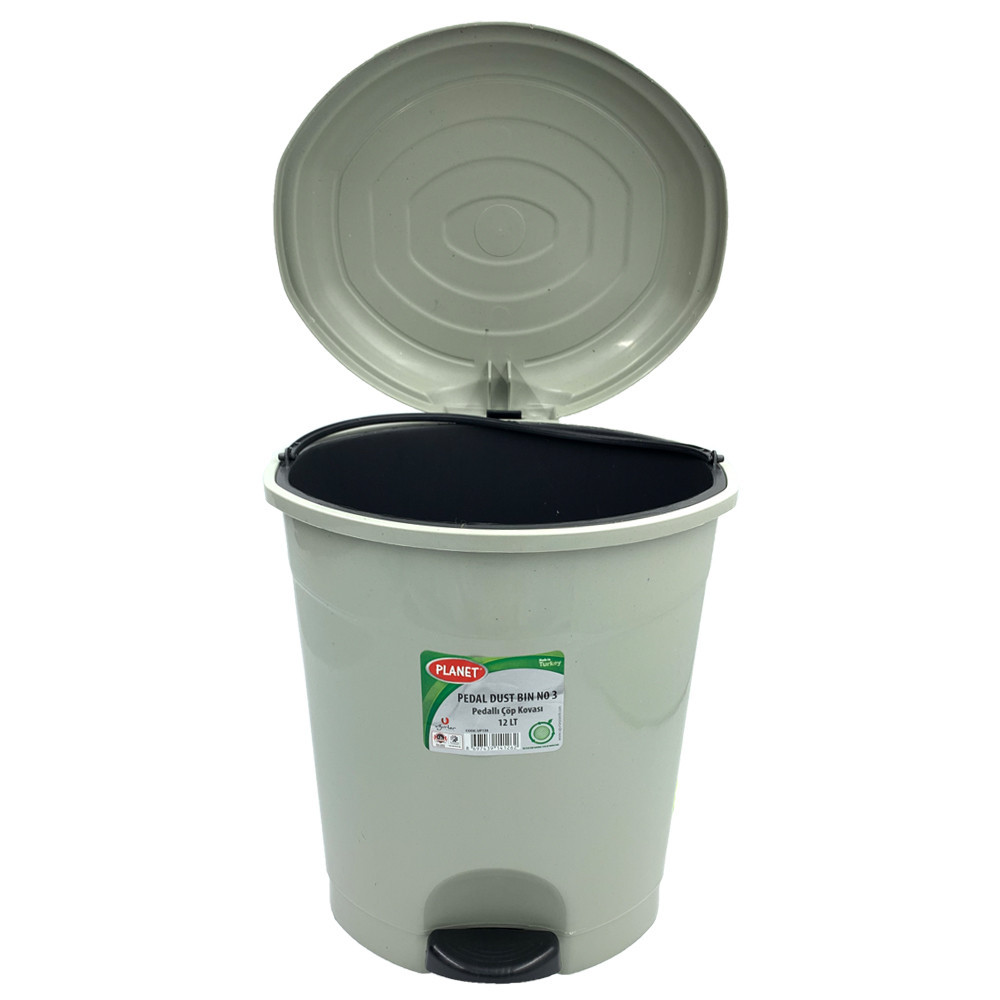 Ведро для мусора с педалью Planet №3 12 л серый Київ - зображення 3