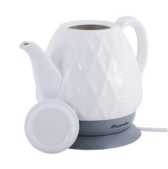 Электрический чайник керамический 1,5 л Kamille KM-1727 Київ - зображення 2