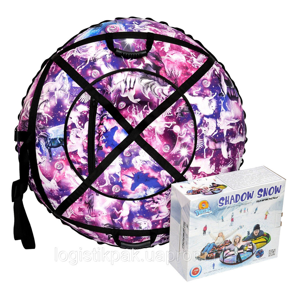 Тюбинг ватрушка надувная|100см|"Единороги"|(Оксфорд,ПВХ) Харьков - изображение 1