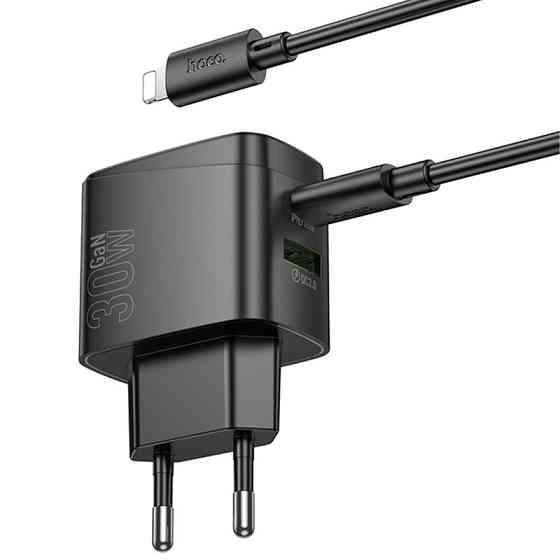 СЗУ Hoco CS61A Bright PD30W+QC3.0 (1USB-A/1C) + кабель Type-C to Lightning Херсон
