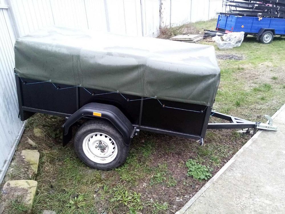 Тент на легковий причіп ТЦС 2013 2,00 х 1,30 ПВХ Єврофура колір хакі Барышевка - изображение 2