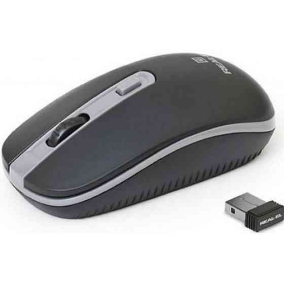 Мишка REAL-EL RM-303 Wireless Black/Grey (EL123200021) (Код товару:13924) Харьков