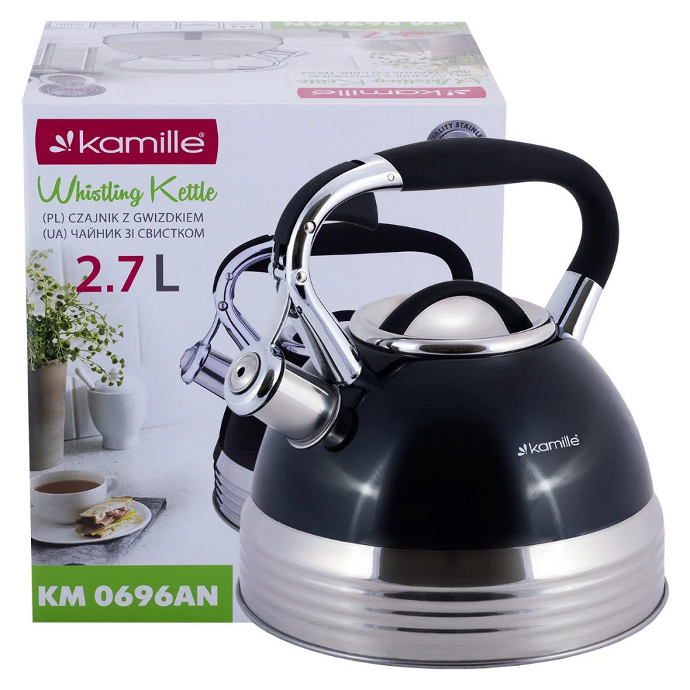 Чайник Kamille из нержавеющей стали со свистком и ручкой 2,7 л Одесса - изображение 4