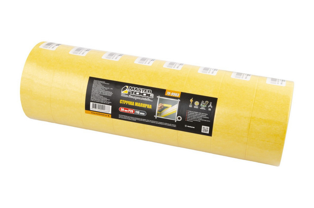 Лента малярная универсальная MASTERTOOL GripBond Easy 38 мм×15 м желтая 79-9903 Харків - зображення 9