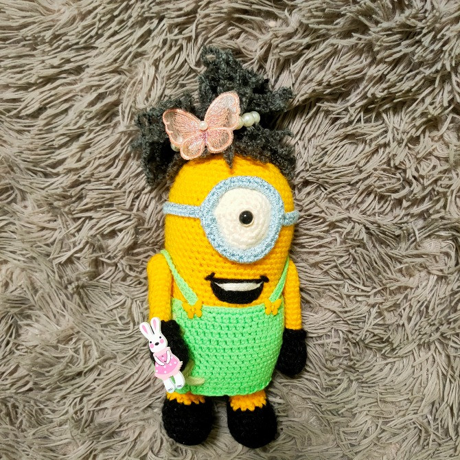 Іграшка м'яка в'язана Міньйон дівчинка Стюарт подарунок сувенір ручна робота hand made Нововолынск - изображение 1