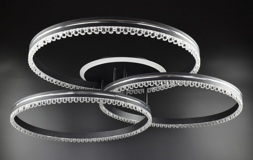 Люстра стельова LED з пультом A55063/3A-RGB-bk-ch Чорний 17х81х81 см. Київ - зображення 1