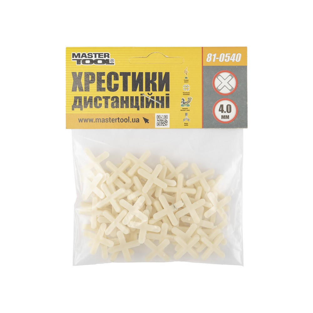 Крестики дистанционные для укладки керамической плитки MASTERTOOL 4.0 мм 70 шт 81-0540 Харків - зображення 3