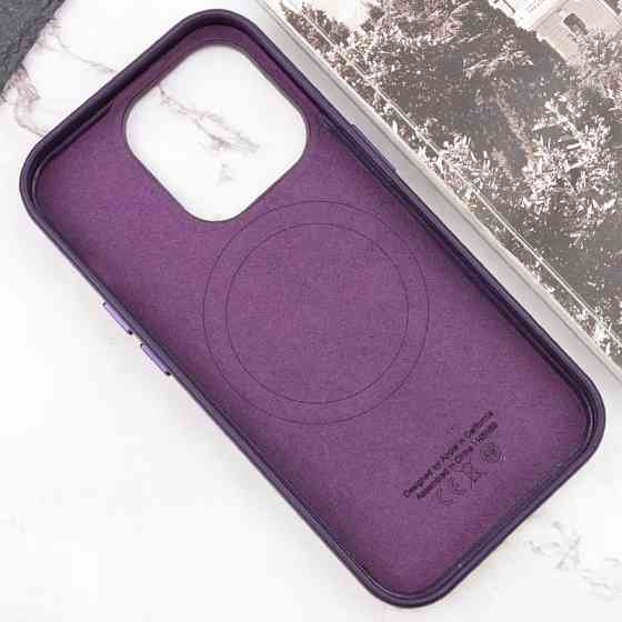 Кожаный чехол Leather Case (AAA) with MagSafe and Animation для Apple iPhone 16 Pro (6.3") Херсон
