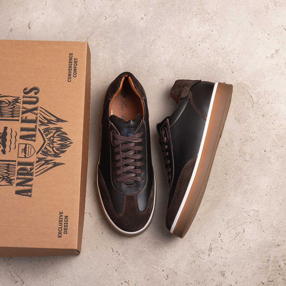 Мужские кожаные кроссовки Classic Brown Київ - зображення 5