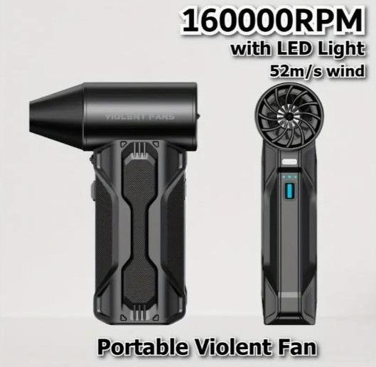 Переносний турбовентилятор із LED-підсвічуванням та безщітковим двигуном 160 000 об/хв Киев - изображение 3