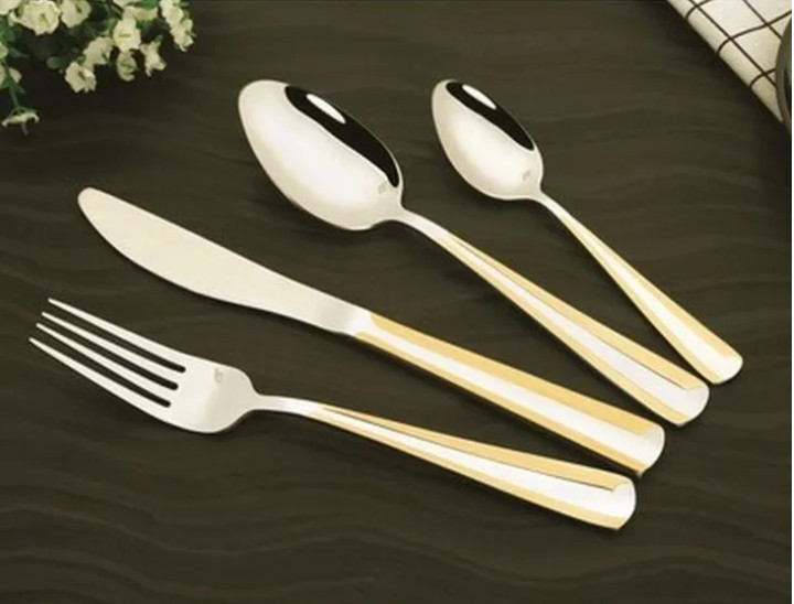 Набір столових приладів Bohmann BP-B24-GM 24 предметів золотистий Київ - зображення 1