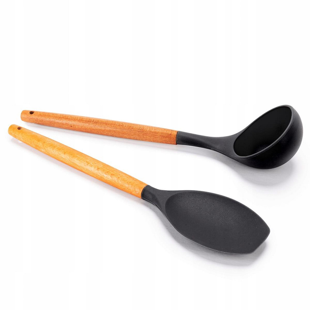 Набор силиконовых кухонных принадлежностей Kamille 8 предметов черный Одеса - зображення 6