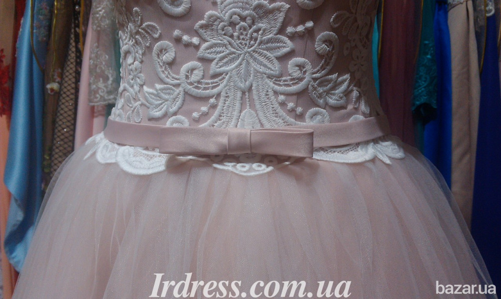 Пудровое платье для свадьбы, росписи, выпускного бала Київ - зображення 5