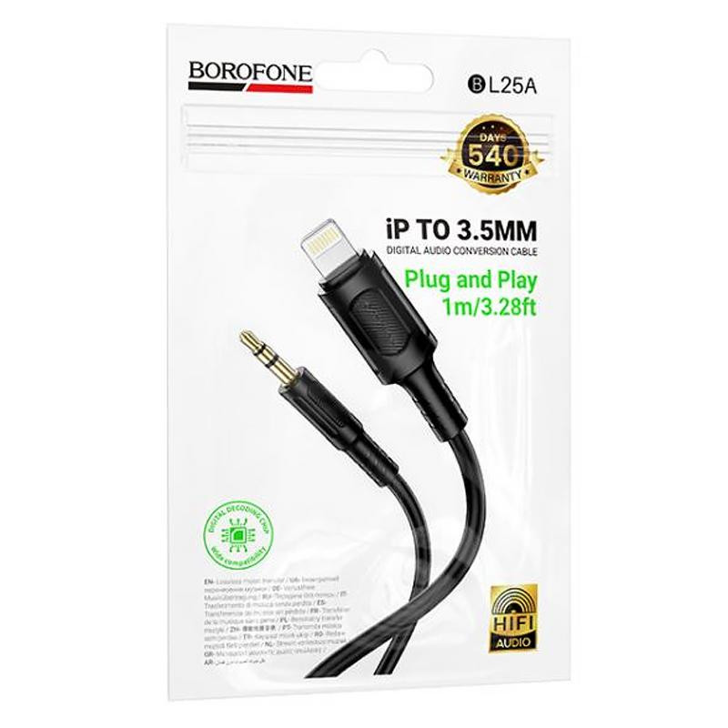 Аудио кабель Aux Borofone BL25A Nice (Lightning to AUX 3.5mm) (1m) Херсон - зображення 3