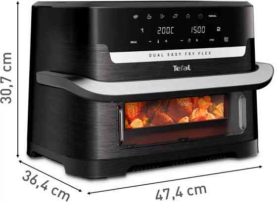 Мультипечь Tefal Dual Easy Fry Flex EY9228E0 9 л 2700 Вт черная Київ
