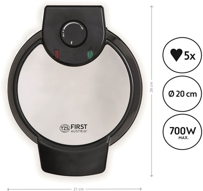 Вафельница First FA-5300-1 700 Вт черная Киев - изображение 3