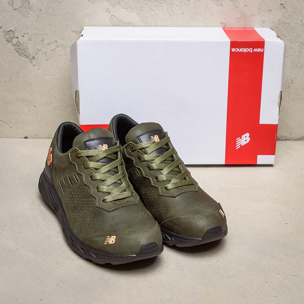 Мужские кожаные кроссовки NB Clasic Green Киев - изображение 11